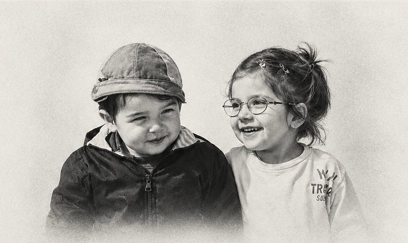 Nisa ve Mahmud Feyzullah'ın çocukluk fotoğrafı